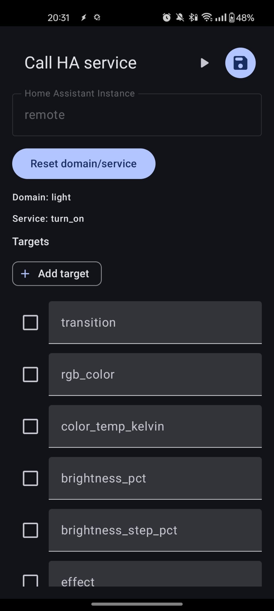 Optional service data fields